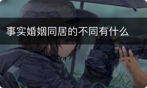 事实婚姻同居的不同有什么