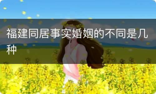 福建同居事实婚姻的不同是几种