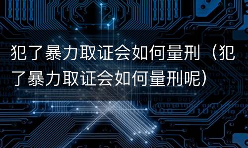 犯了暴力取证会如何量刑（犯了暴力取证会如何量刑呢）