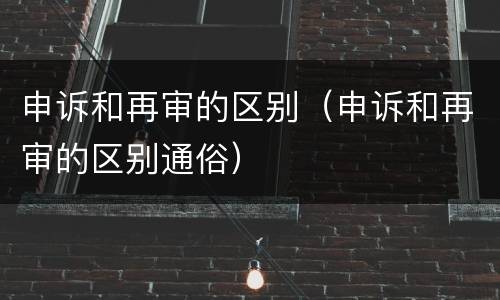 申诉和再审的区别（申诉和再审的区别通俗）