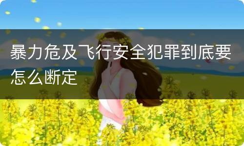 暴力危及飞行安全犯罪到底要怎么断定