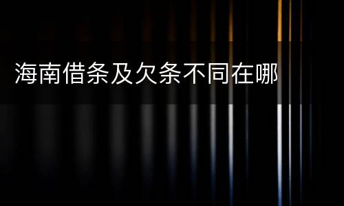 海南借条及欠条不同在哪