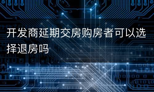 开发商延期交房购房者可以选择退房吗