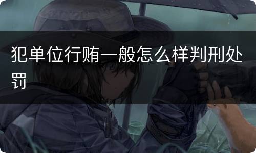 犯单位行贿一般怎么样判刑处罚