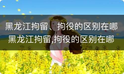 黑龙江拘留、拘役的区别在哪 黑龙江拘留,拘役的区别在哪里