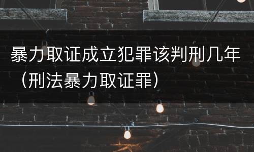 暴力取证成立犯罪该判刑几年（刑法暴力取证罪）