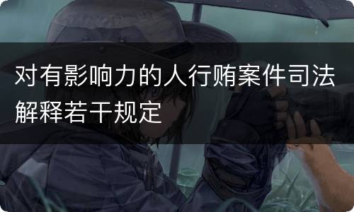 对有影响力的人行贿案件司法解释若干规定