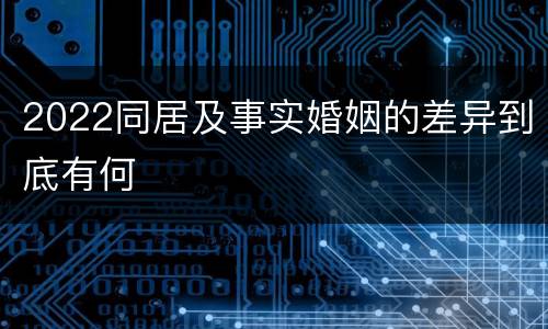 2022同居及事实婚姻的差异到底有何