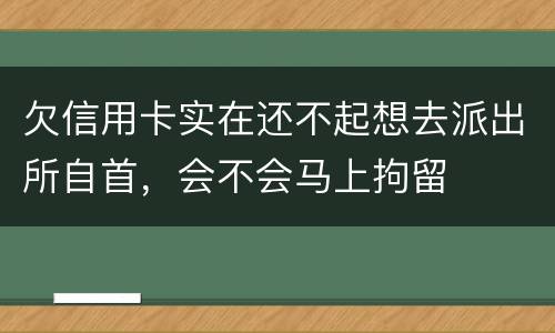 欠信用卡实在还不起想去派出所自首，会不会马上拘留