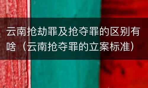 云南抢劫罪及抢夺罪的区别有啥（云南抢夺罪的立案标准）