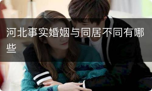 河北事实婚姻与同居不同有哪些