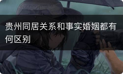 贵州同居关系和事实婚姻都有何区别