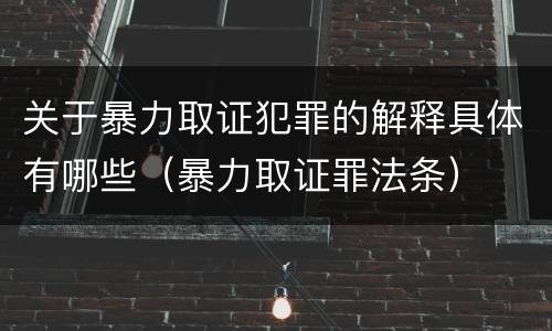关于暴力取证犯罪的解释具体有哪些（暴力取证罪法条）