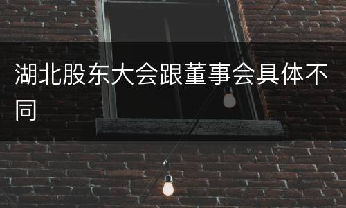湖北股东大会跟董事会具体不同