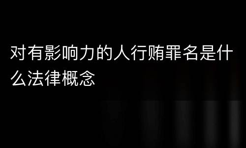 对有影响力的人行贿罪名是什么法律概念