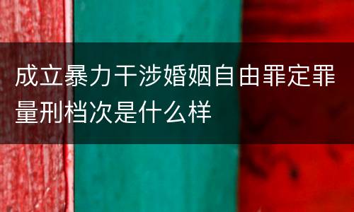 成立暴力干涉婚姻自由罪定罪量刑档次是什么样