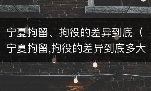 宁夏拘留、拘役的差异到底（宁夏拘留,拘役的差异到底多大）