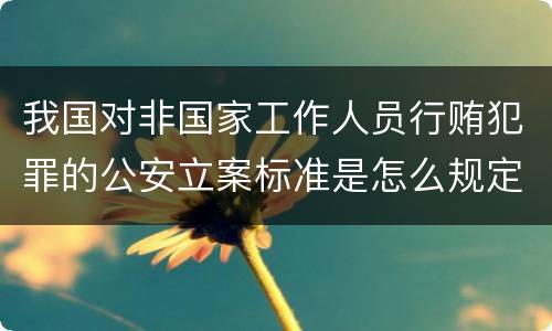 我国对非国家工作人员行贿犯罪的公安立案标准是怎么规定