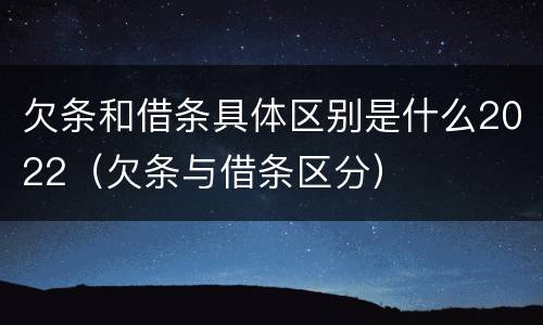 欠条和借条具体区别是什么2022（欠条与借条区分）