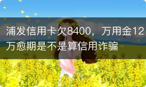 浦发信用卡欠8400，万用金12万愈期是不是算信用诈骗