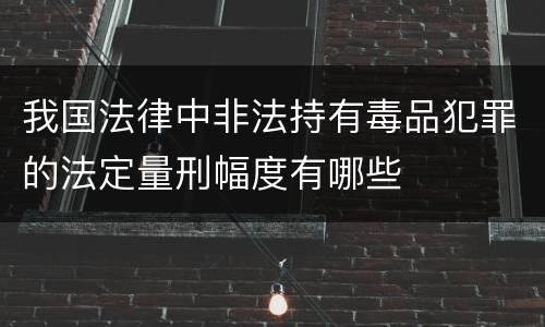 我国法律中非法持有毒品犯罪的法定量刑幅度有哪些