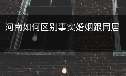 河南如何区别事实婚姻跟同居