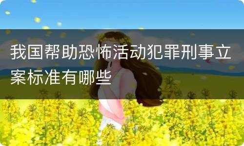 我国帮助恐怖活动犯罪刑事立案标准有哪些