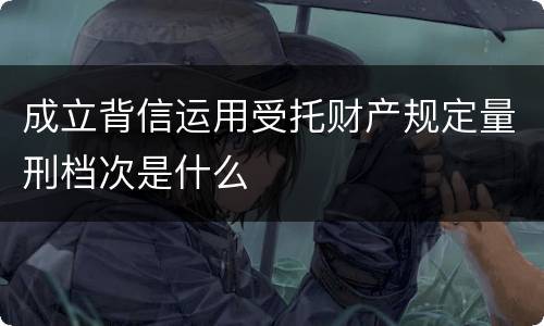 成立背信运用受托财产规定量刑档次是什么