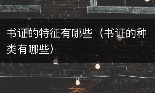 书证的特征有哪些（书证的种类有哪些）
