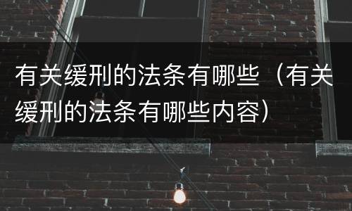 有关缓刑的法条有哪些（有关缓刑的法条有哪些内容）