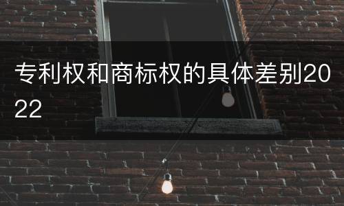 专利权和商标权的具体差别2022