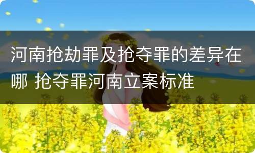 河南抢劫罪及抢夺罪的差异在哪 抢夺罪河南立案标准