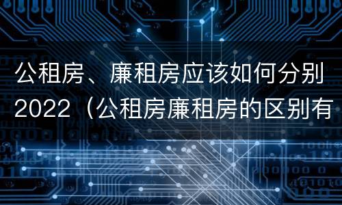 公租房、廉租房应该如何分别2022（公租房廉租房的区别有哪些）
