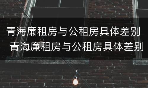 青海廉租房与公租房具体差别 青海廉租房与公租房具体差别是什么