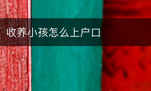 收养小孩怎么上户口