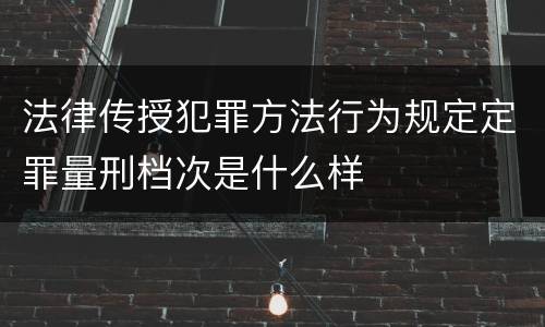 法律传授犯罪方法行为规定定罪量刑档次是什么样