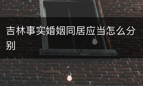 吉林事实婚姻同居应当怎么分别
