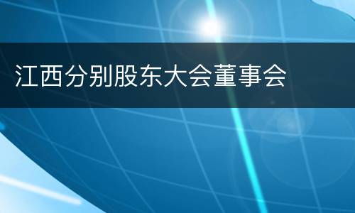 江西分别股东大会董事会