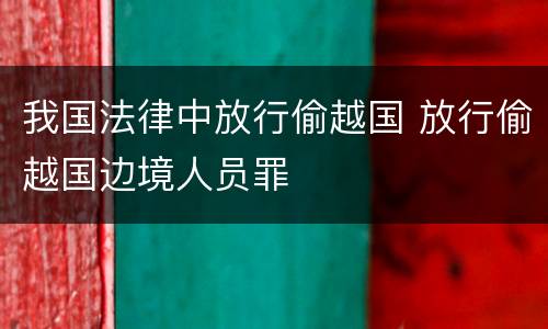 我国法律中放行偷越国 放行偷越国边境人员罪