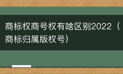 商标权商号权有啥区别2022（商标归属版权号）