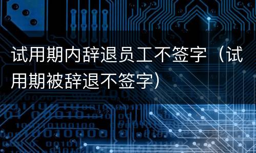 试用期内辞退员工不签字（试用期被辞退不签字）