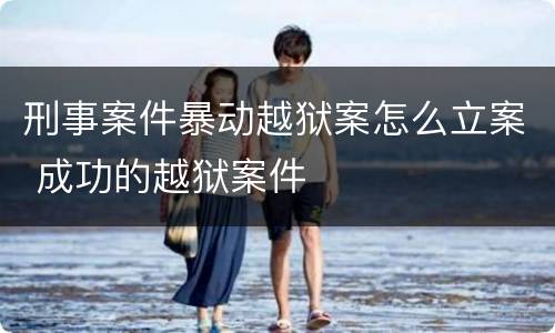 刑事案件暴动越狱案怎么立案 成功的越狱案件
