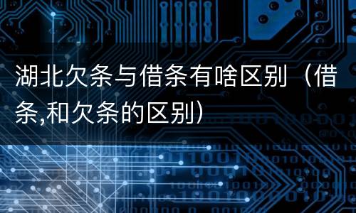 湖北欠条与借条有啥区别（借条,和欠条的区别）
