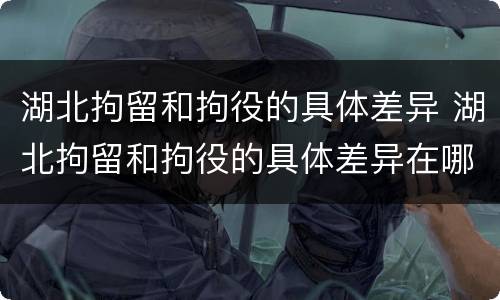 湖北拘留和拘役的具体差异 湖北拘留和拘役的具体差异在哪