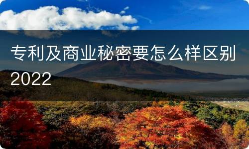专利及商业秘密要怎么样区别2022