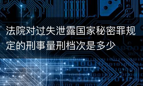 法院对过失泄露国家秘密罪规定的刑事量刑档次是多少