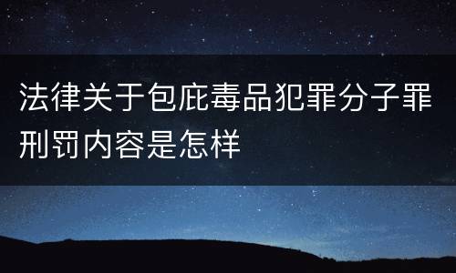 法律关于包庇毒品犯罪分子罪刑罚内容是怎样