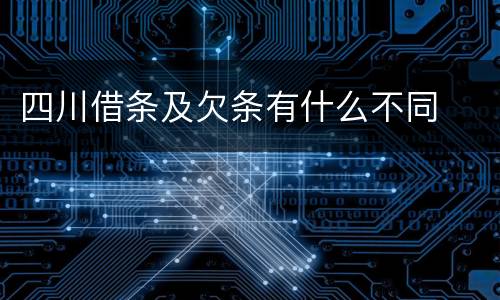 四川借条及欠条有什么不同