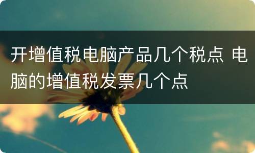 开增值税电脑产品几个税点 电脑的增值税发票几个点
