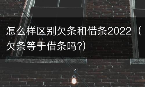 怎么样区别欠条和借条2022（欠条等于借条吗?）